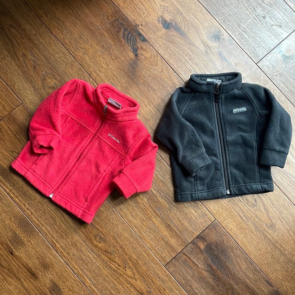 Columbia Fleece Zip Up Sweaters size 6-12 months